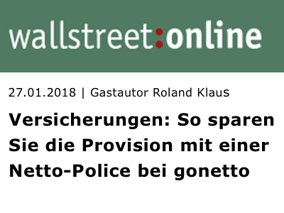 wallstreet online über gonetto - Versicherungen: So sparen Sie die Provision mit einer Netto-Police bei gonetto